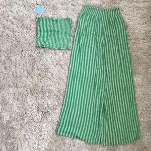 Forever 21 tube top and flowy pants set